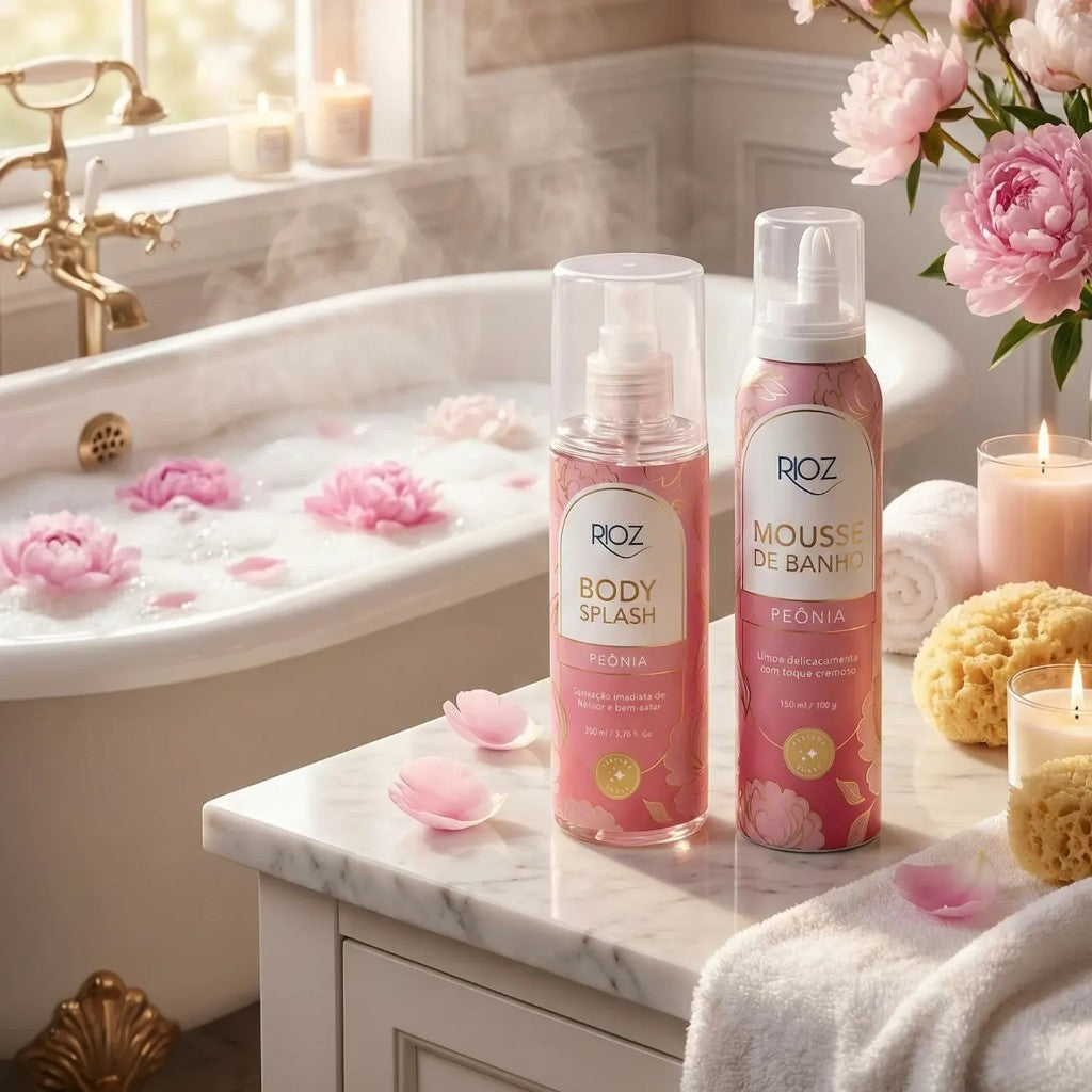 Kit Ritual Completo Mousse de Banho + Body Splash Peônia